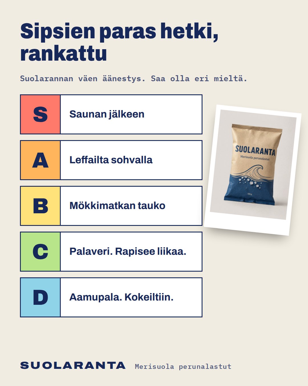 Tier-lista-mainos brändille Suolaranta, Ziildin demobrändi