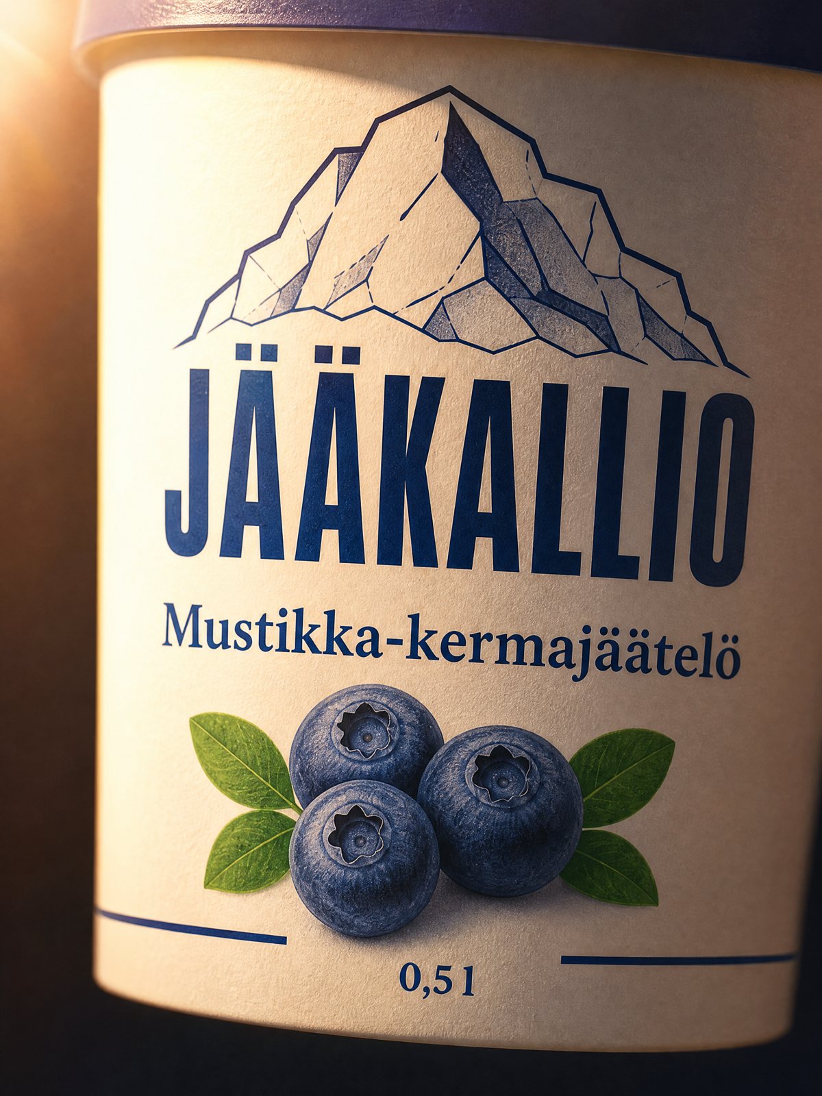 Jääkallio Mustikka-kermajäätelö