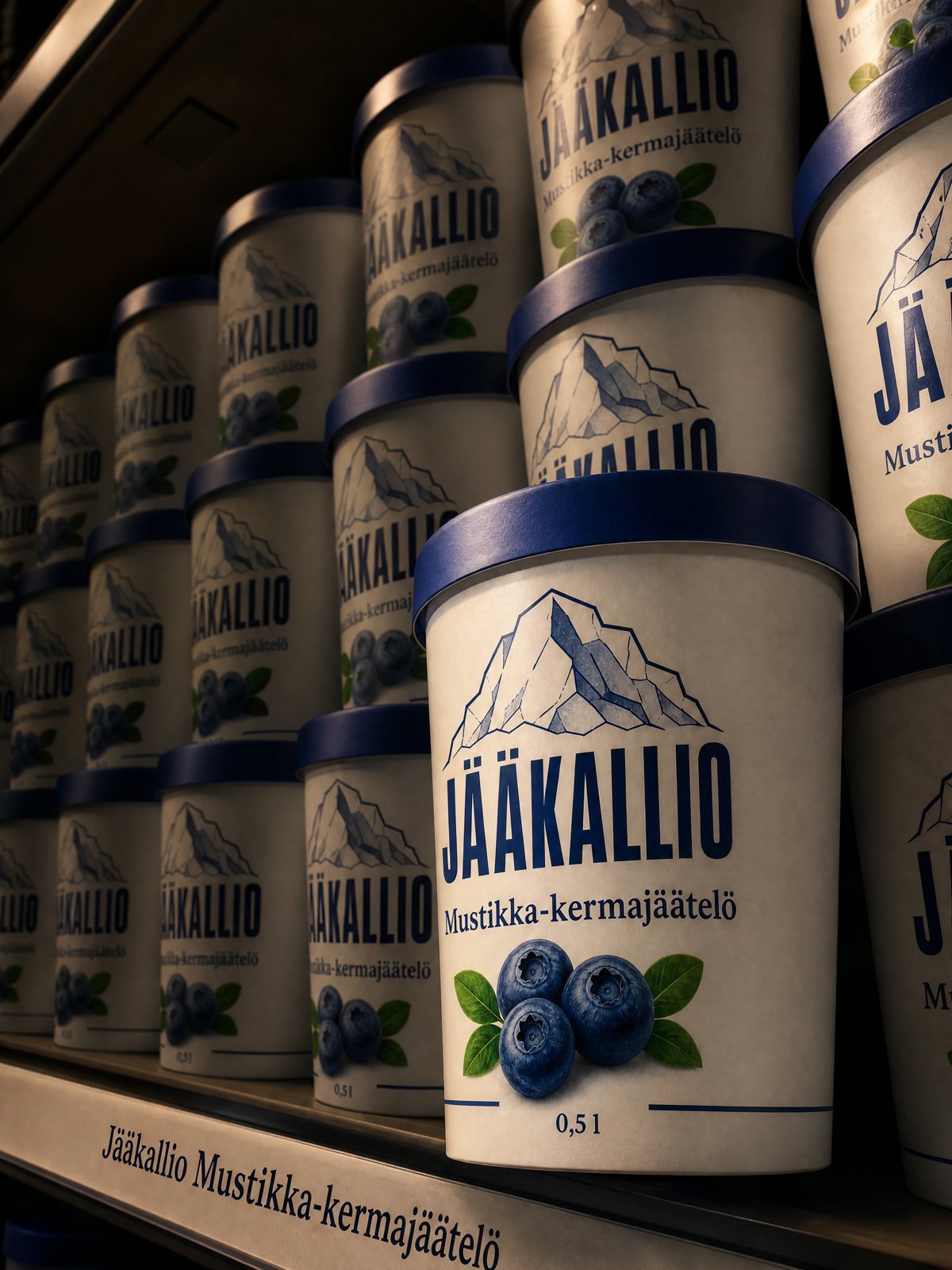 Jääkallio Mustikka-kermajäätelö